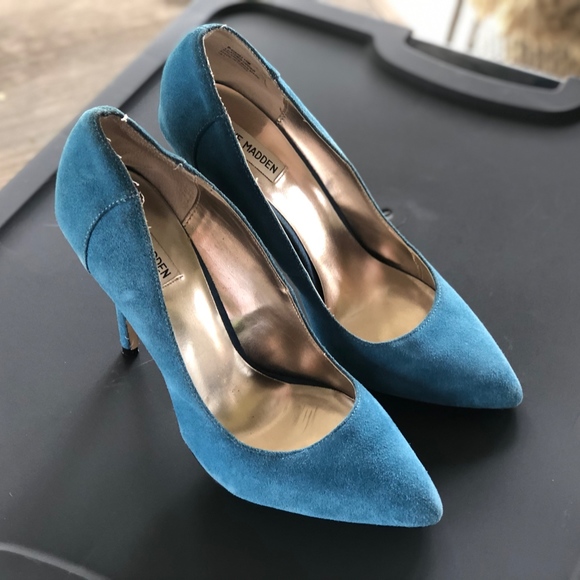 Steve Madden Carolina Blue Suede High Heels - Picture 1 of 8
